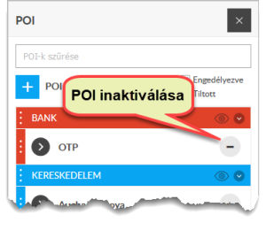 POI inaktiválása POI inaktiválása