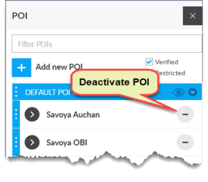 Deactivate POI Deactivate POI